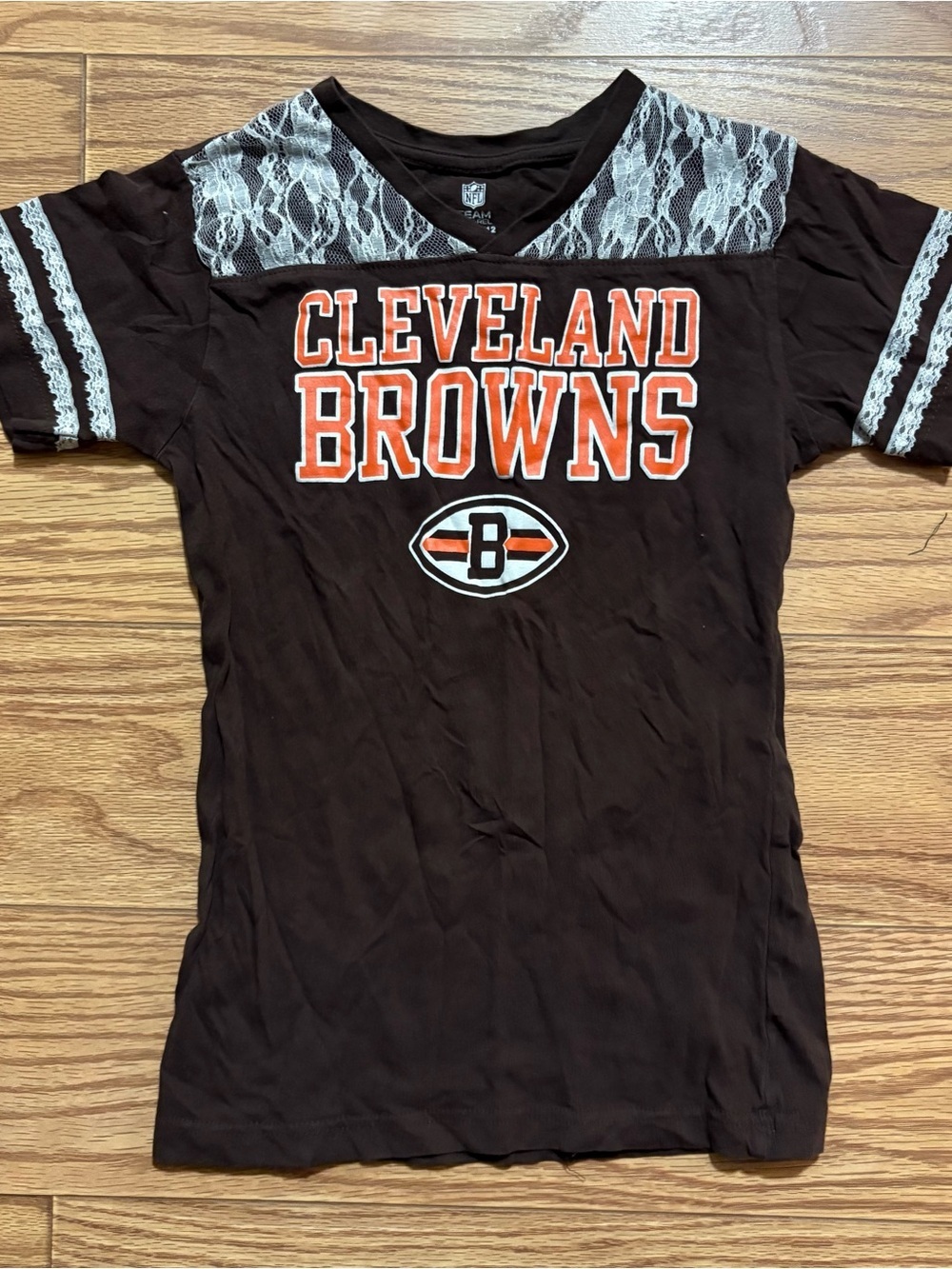 NFL Cleveland Browns Lace Shirt Size Girls Youth 10/12
